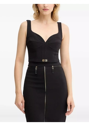 Elisabetta Franchi appliqué zip-up top - Black