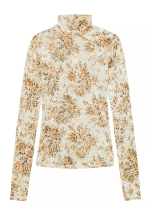 GANNI floral roll-necktop - Neutrals