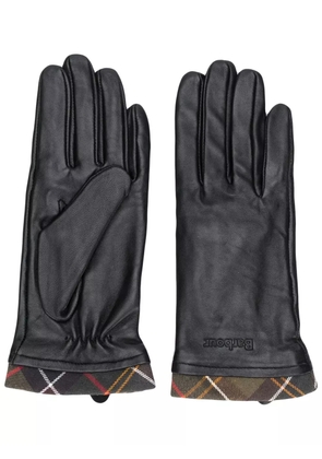 Barbour plaid-trim gloves - Black