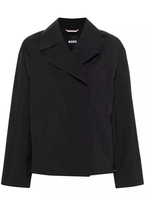 BOSS logo-plaque waterproof jacket - Black