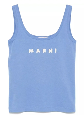 Marni logo-print tank top - Blue