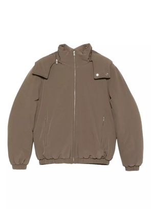 SANDRO zip-front hooded jacket - Brown