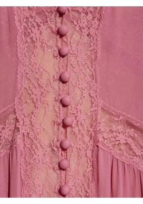 LoveShackFancy Lyvienne chiffon lace maxi dress - Pink