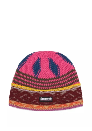 Supreme logo-patch beanies hat - Pink