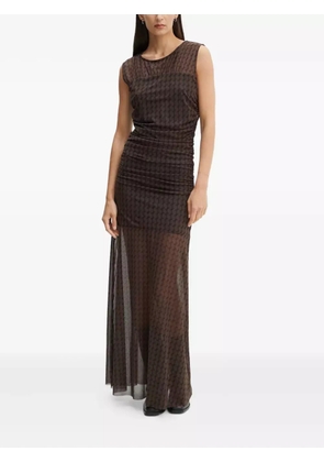 Gestuz ruched pattern dress - Brown