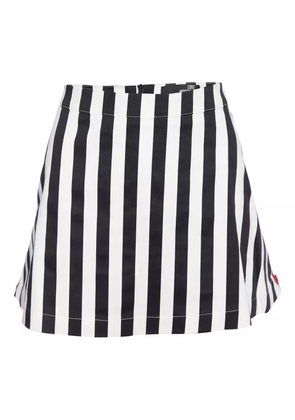 Love Moschino striped zip mini skirt - White