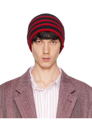 Marni Navy Striped Beanie