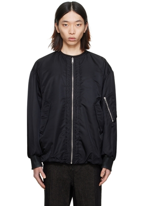WOOYOUNGMI Black Bungee Drawstring Reversible Bomber Jacket
