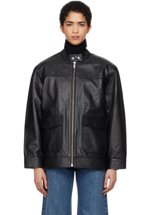 ANINE BING Black Henry Leather Jacket