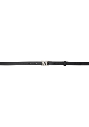 Max Mara Black Leather Monogram Belt