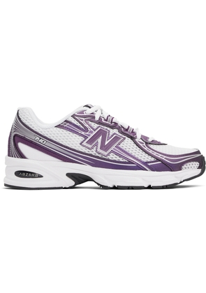 New Balance White & Purple 740 Sneakers