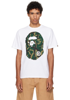 BAPE White Trial Camo Big Ape Head T-shirt