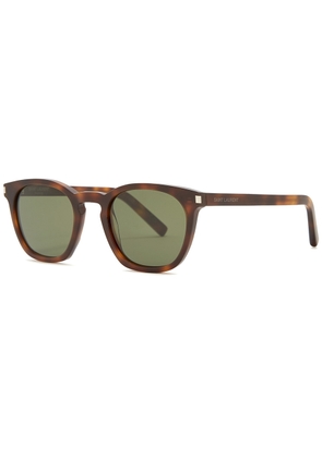 Saint Laurent Tortoiseshell Oval-frame Sunglassess, Sunglasses, Brown
