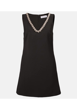 Self-Portrait Crystal-embellished crepe minidress