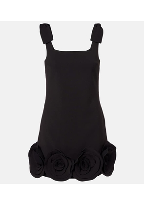 Self-Portrait Floral-applique crepe minidress