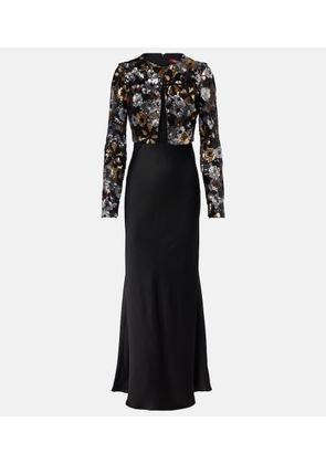 Max Mara Lastra sequined tulle maxi dress