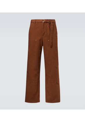 Sacai x Carhatt belted cotton straight pants
