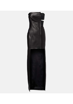Jean Paul Gaultier Cutout asymmetric leather maxi dress