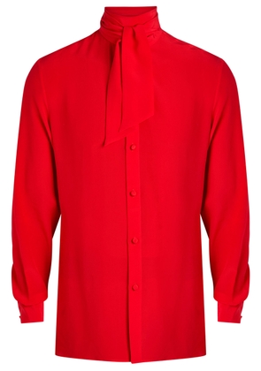 Valentino Garavani Tie Silk-crepe Shirt - Red - 39 (C15.5 / M)
