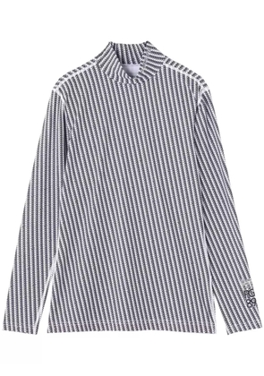 PEARLY GATES monogram-pattern high-neck top - White