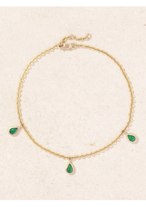 42 SUNS - 14-karat Gold Emerald Anklet - One size
