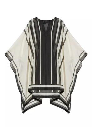 TOM FORD striped V-neck beach dress - Black