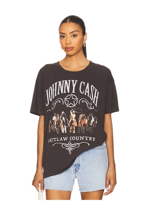 DAYDREAMER Johnny Cash Outlaw Country Merch Tee in Black. Size M. Also in S, XL, XS.