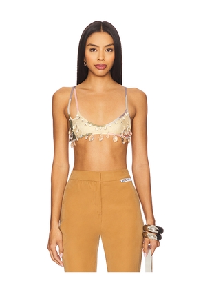 GCDS Rainbow Lame' Sita Drops Bra in Green. Size M. Also in S.