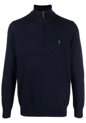 Polo Ralph Lauren logo-embroidered half-zip sweater - Blue