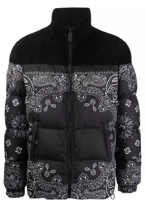 Philipp Plein bandana-print padded jacket - Black
