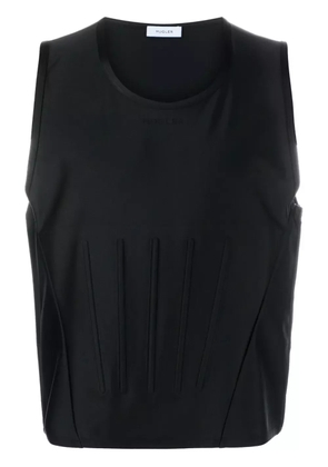 Mugler round-neck sleeveless top - Black