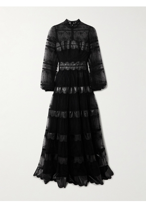 Costarellos - Jacey Embroidered Tulle Gown - Black - FR 34,FR 36,FR 38,FR 40,FR 42,FR 44,FR 46