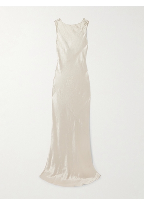 Abadia - Draped Hammered-satin Gown - Silver - US2,US4,US6,US8,US10,US12