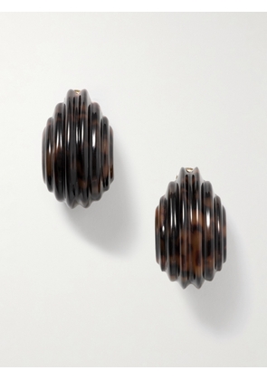 Julietta - + Cassetto Resin Clip Earrings - Brown - One size