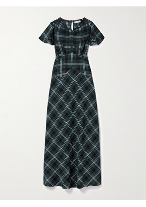 DÔEN - Seraphine Checked Cotton-twill Midi Dress - Green - x small,small,medium,large,x large