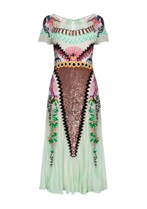 Temperley London Talia embroidered sequin midi dress - Green