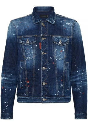 DSQUARED2 paint-splattered denim jacket - Blue