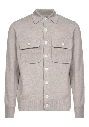 Brunello Cucinelli ribbed buttoned overshirt - Grey