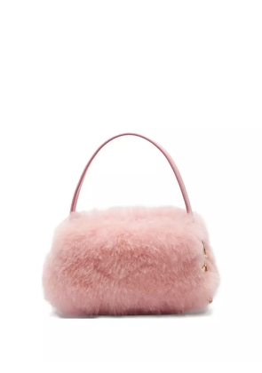 Blumarine logo-charm faux-fur bag - Pink