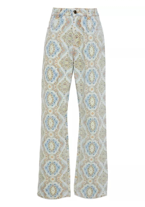 ETRO paisley-print straight-leg jeans - Blue