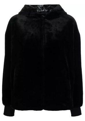 Emporio Armani faux-fur reversible hooded jacket - Black