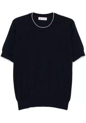 Brunello Cucinelli contrast-trim T-shirt - Blue