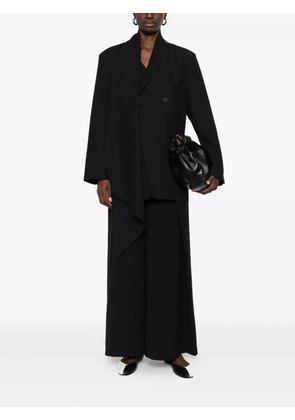 Eleh pleat-detail wide-leg trousers - Black