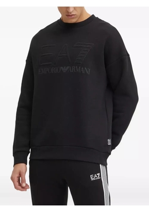 Ea7 Emporio Armani logo-embossed sweatshirt - Black