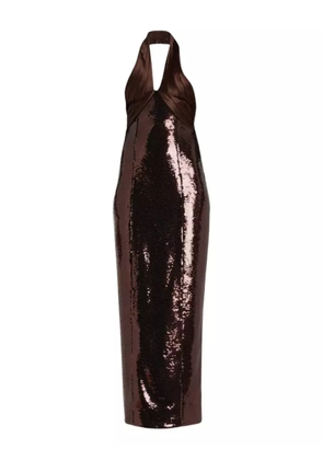 Retrofete sequin halterneck midi dress - Brown
