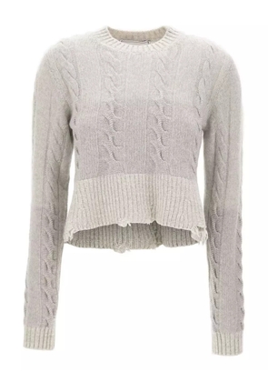 Iceberg cable-knit fringed sweater - Grey