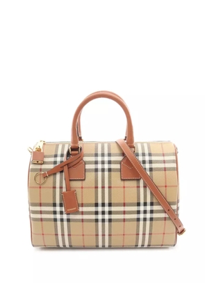 Burberry Pre-Owned 2018-2025 Medium House Check Coated Canvas Bowling Bag satchel - Brown