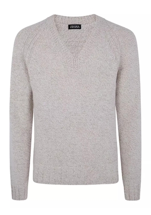 Zegna V-neck wool sweater - Neutrals