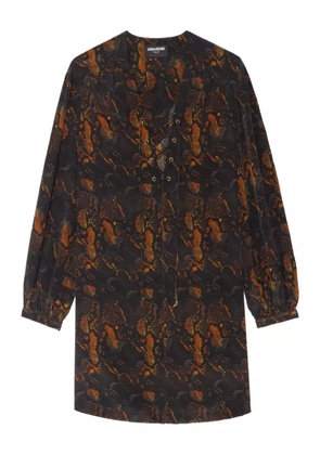 Zadig&Voltaire Ramela lace-up python dress - Black