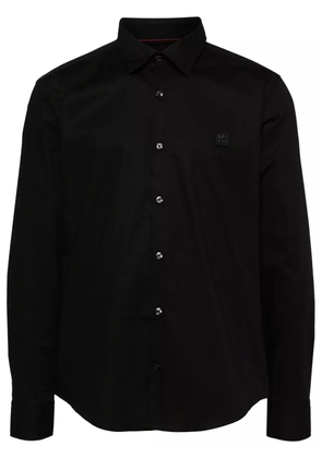 HUGO logo patch slim fit shirt - Black